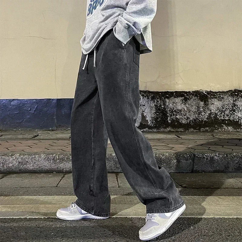 Loose Fit Jeans Herren Weites Bein Lässige Freizeithose Straight Leg