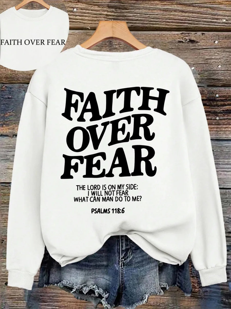 Hoodie met capuchon & tekstprint op de achterkant, lange mouwen, casual trui