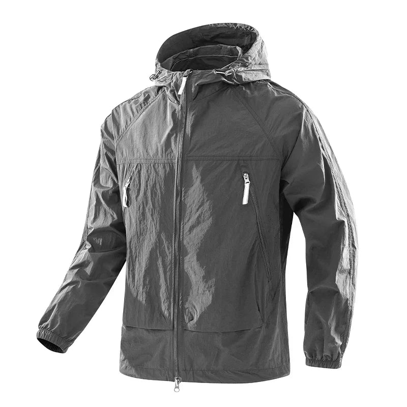 Leichte Kapuzenjacke Unisex Windbreaker mit Reißverschlüssen