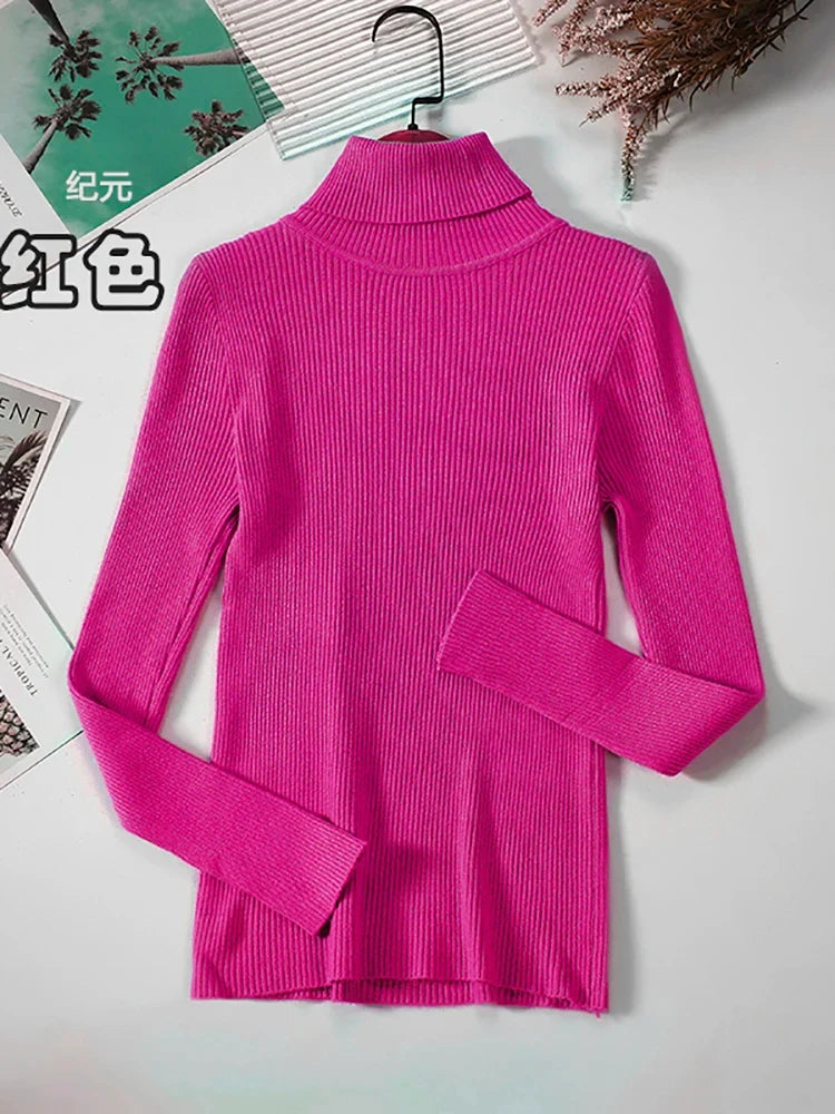 Dames coltrui van ribbreisel met lange mouwen - aansluitend, veel kleuren