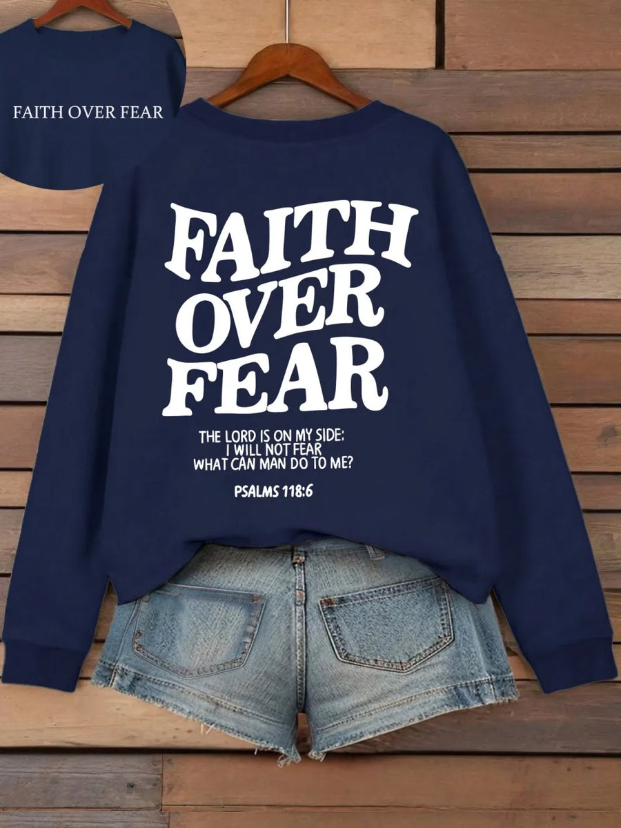 Hoodie met capuchon & tekstprint op de achterkant, lange mouwen, casual trui