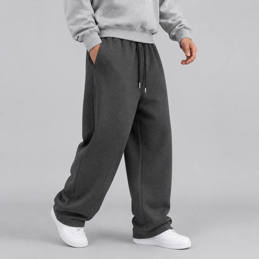 Unisex Weite Jogginghose Dunkelgrau mit Kordelzug