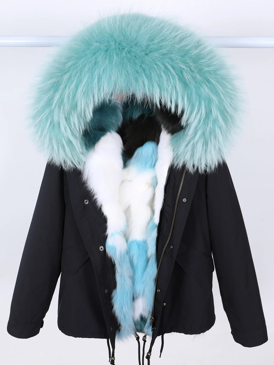 Damen Winterparka mit abnehmbarem Kunstpelzbesatz und Futter