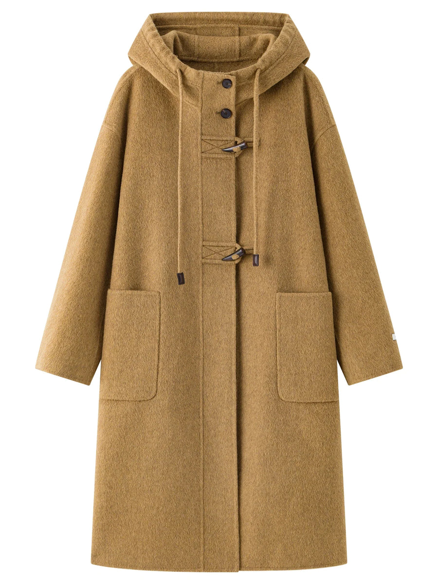 Damen Dufflecoat mit Kapuze und Knebelverschlüssen