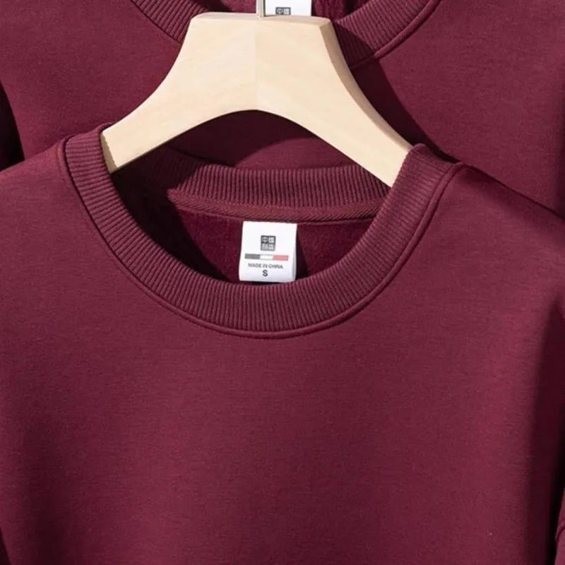 Unisex Langarm Sweatshirt Pullover mit Rundhals und Bündchen