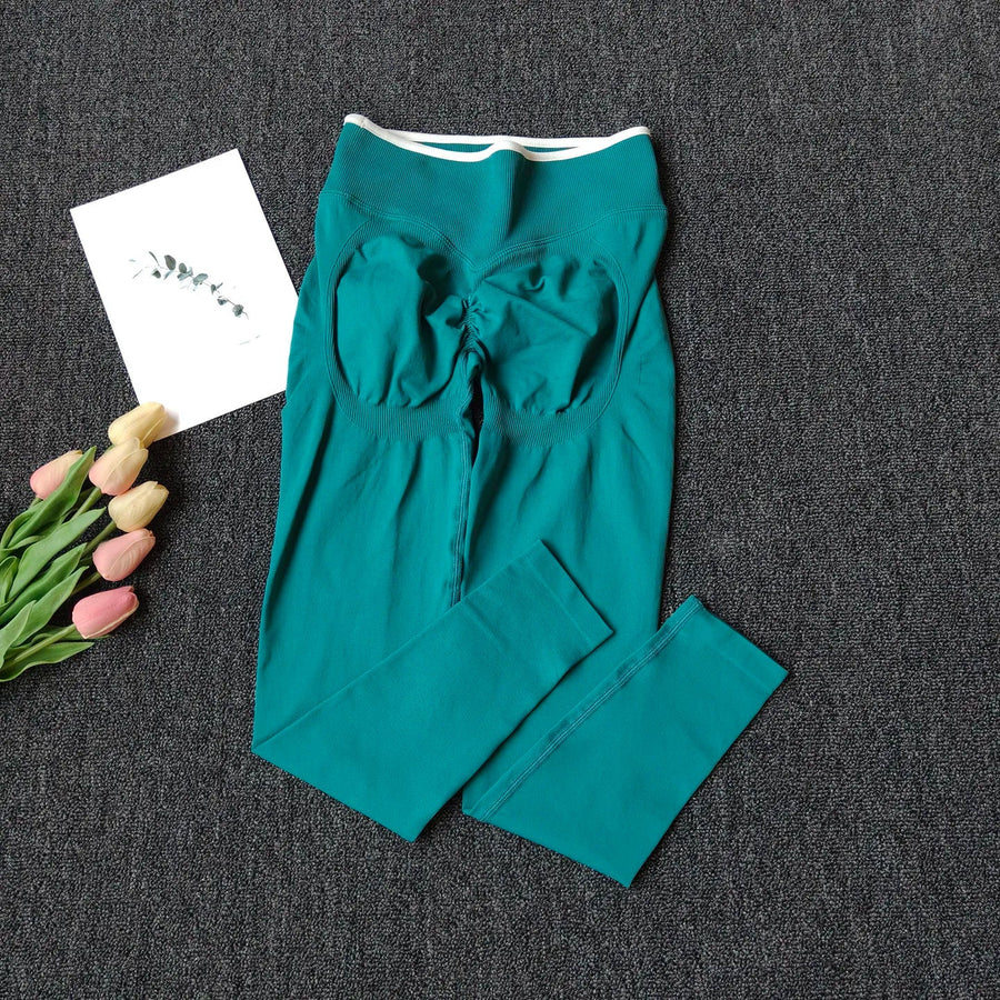 High-waist scrunch-buttlegging met rimpeldetail in verschillende kleuren