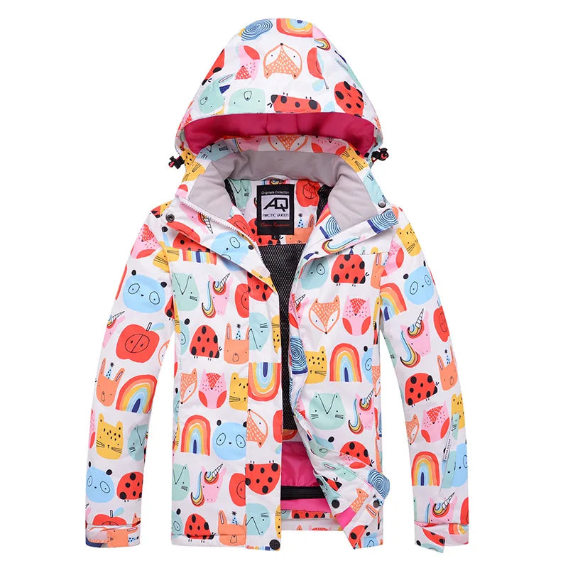 Unisex Outdoorjacke mit Kapuze, bunter Druck