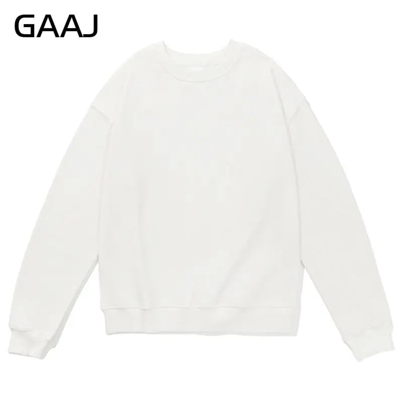 Uniseks sweatshirt met lange mouwen, ronde hals, basic trui
