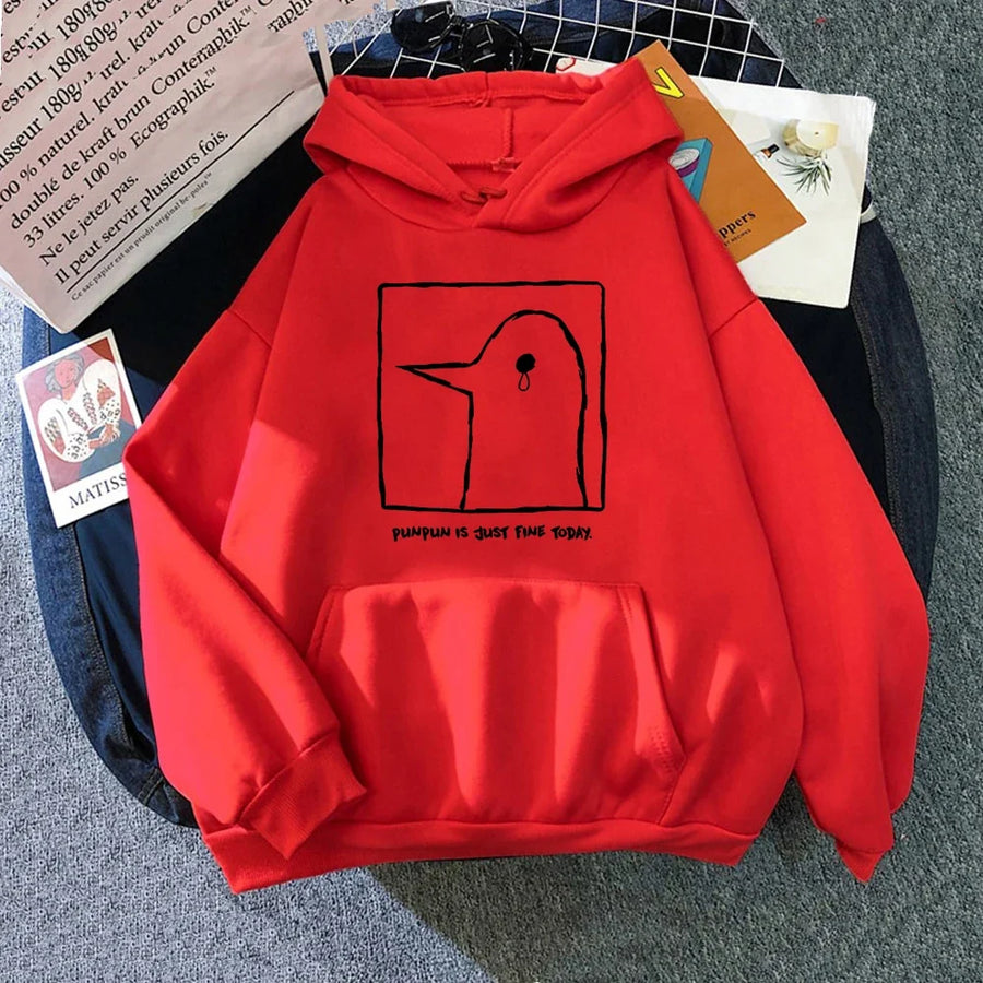 Hoodie met eendenprint en kangoeroezak - verschillende kleuren