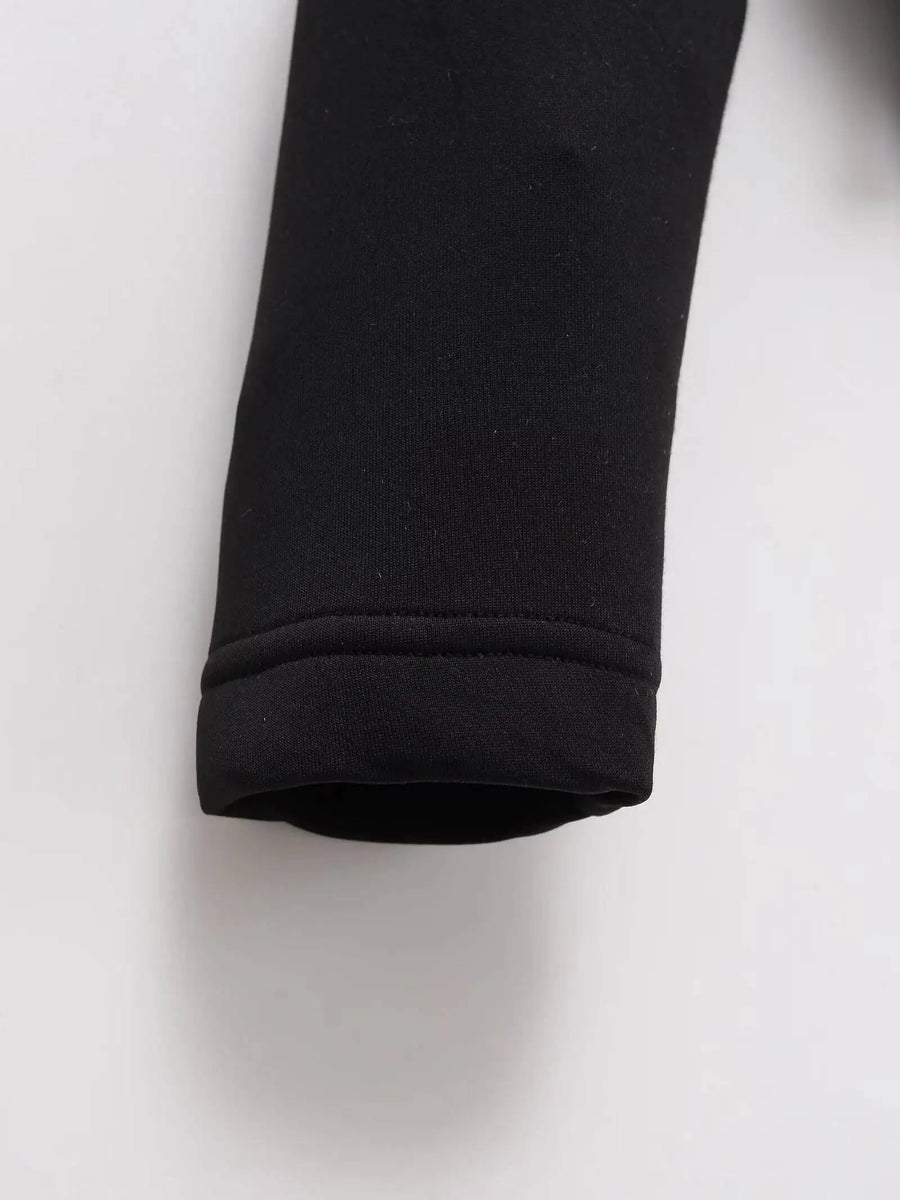 Kurze Damen Pufferjacke mit Kapuze – Gepolstert, Schwarz