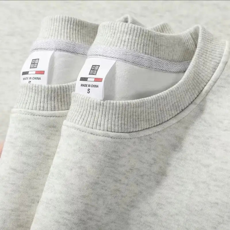 Unisex Langarm Sweatshirt Pullover mit Rundhals und Bündchen