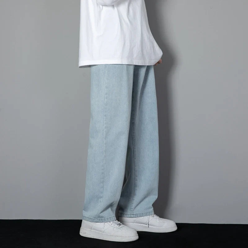Herenjeans met ruime pasvorm en rechte pijpen denim broek