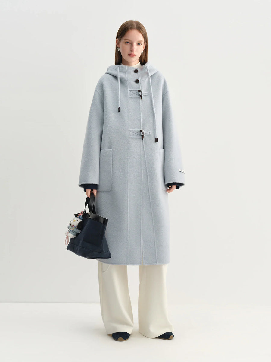 Damen Dufflecoat mit Kapuze und Knebelverschlüssen