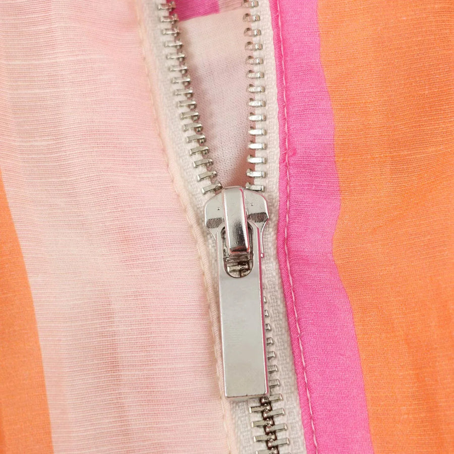 Damen Jacke mit Stehkragen und Reißverschluss, gestreift oder einfarbig