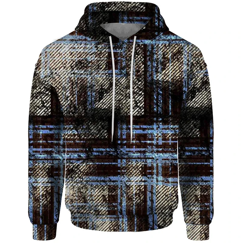 Hoodie met patchworkpatroon en capuchon