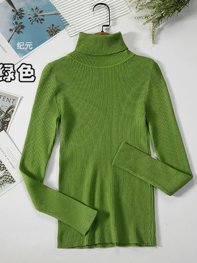 Dames coltrui van ribbreisel met lange mouwen - aansluitend, veel kleuren