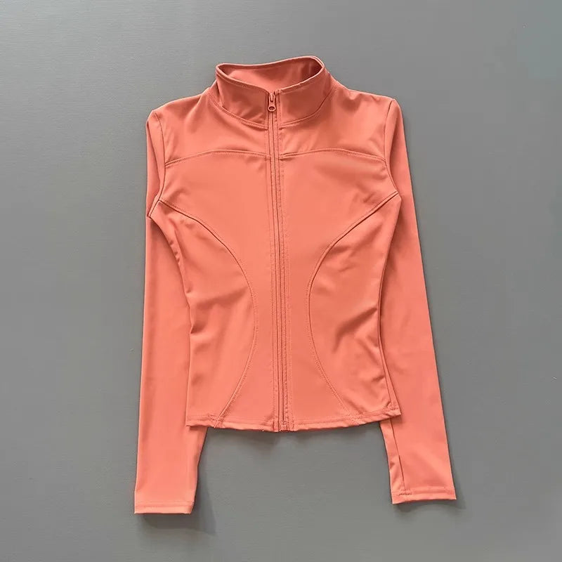 Damen Sportjacke mit Stehkragen & Reißverschluss Lange Ärmel