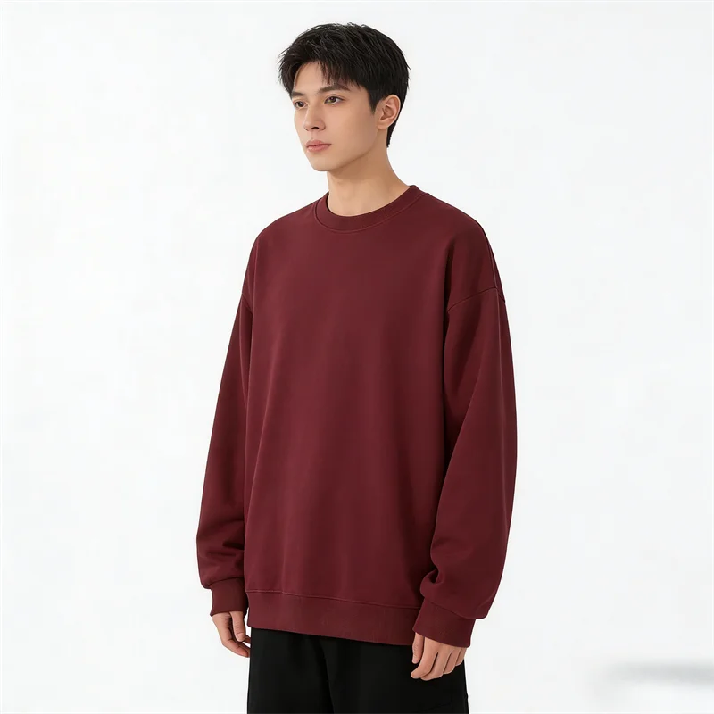 Uniseks basic sweatshirt met ronde hals en lange mouwen, eenvoudig