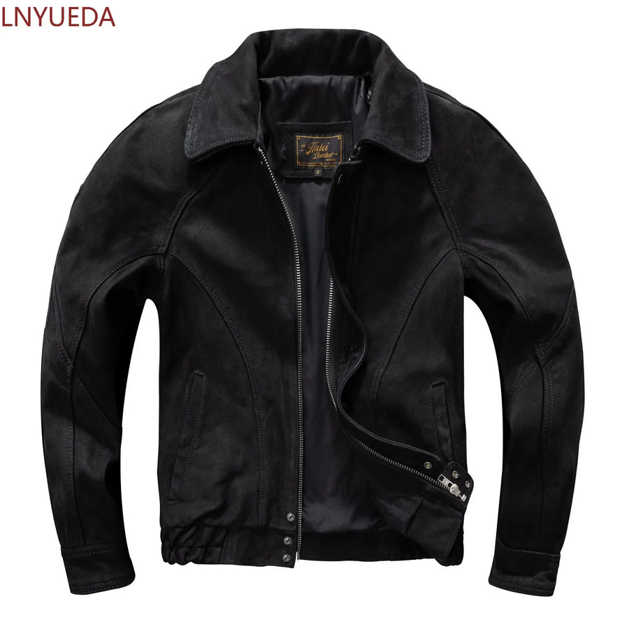 Herren Jacke Schwarz mit Reißverschluss und Kragen