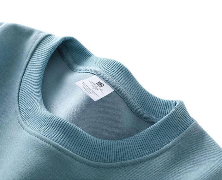 Unisex Basic Rundhals Sweatshirt Langarm Einfarbig