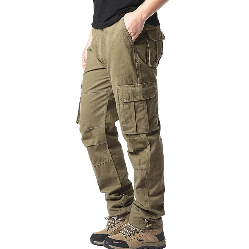 Heren cargobroek met zijzakken, regular fit vrijetijdsbroek