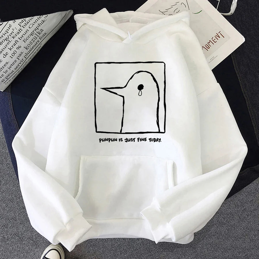 Hoodie met eendenprint en kangoeroezak - verschillende kleuren