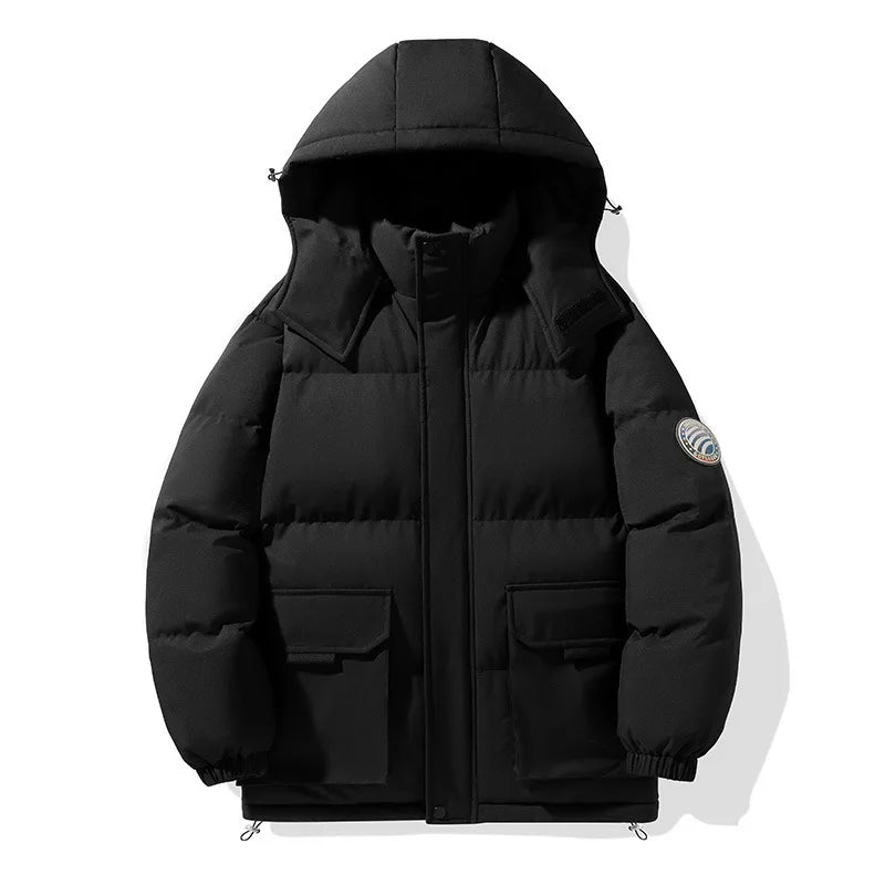 Herren Winter Steppjacke mit Kapuze und Pattentaschen – Mehrere Farben verfügbar
