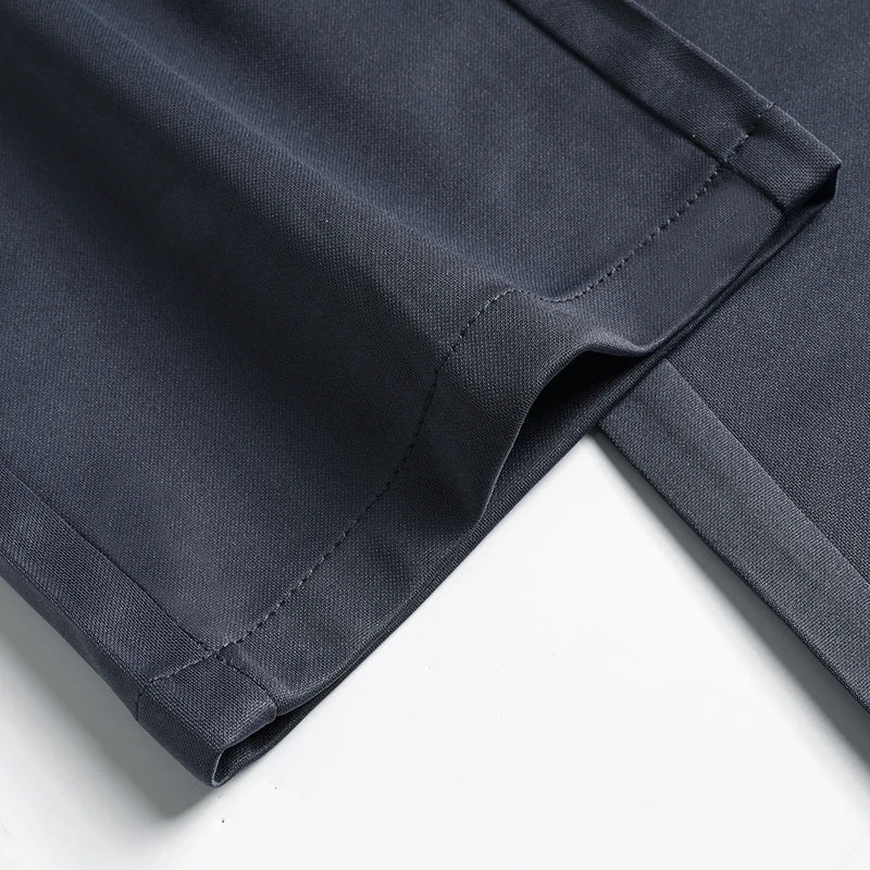 Heren stretch businessbroek donkergrijs slim fit