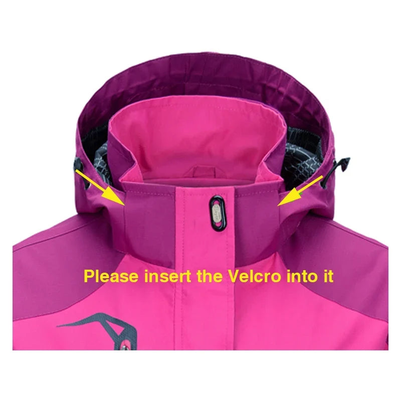 Damen Outdoorjacke mit Kapuze Winddicht Wasserabweisend 3-in-1 System
