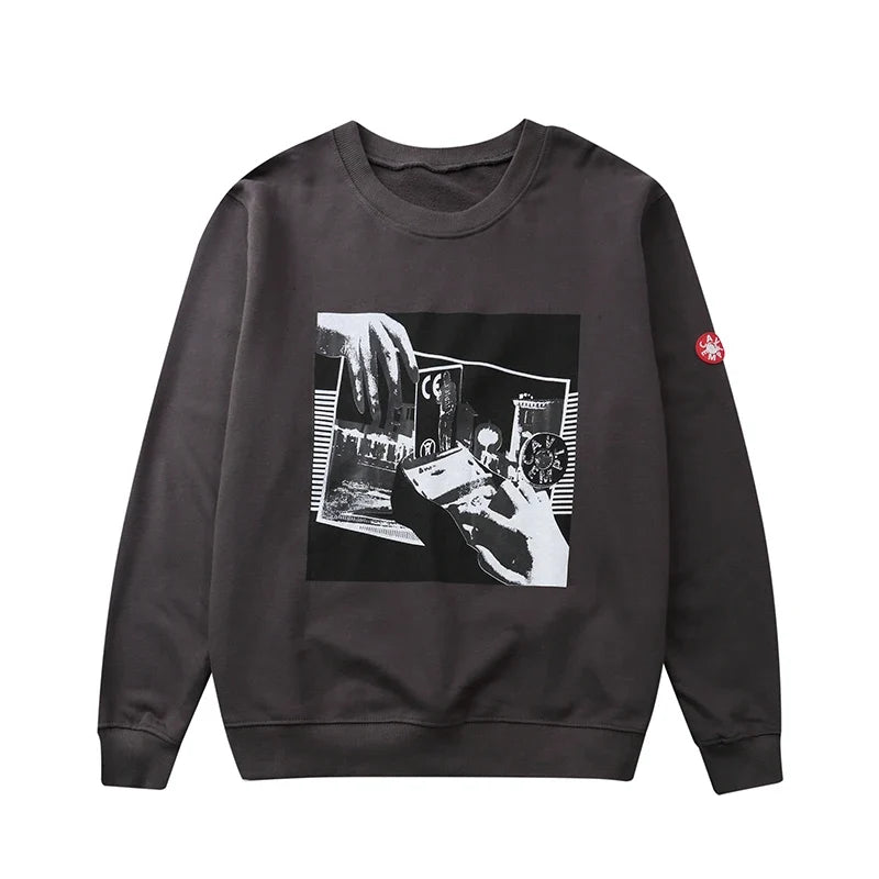Uniseks sweatshirt met ronde hals en motiefprint