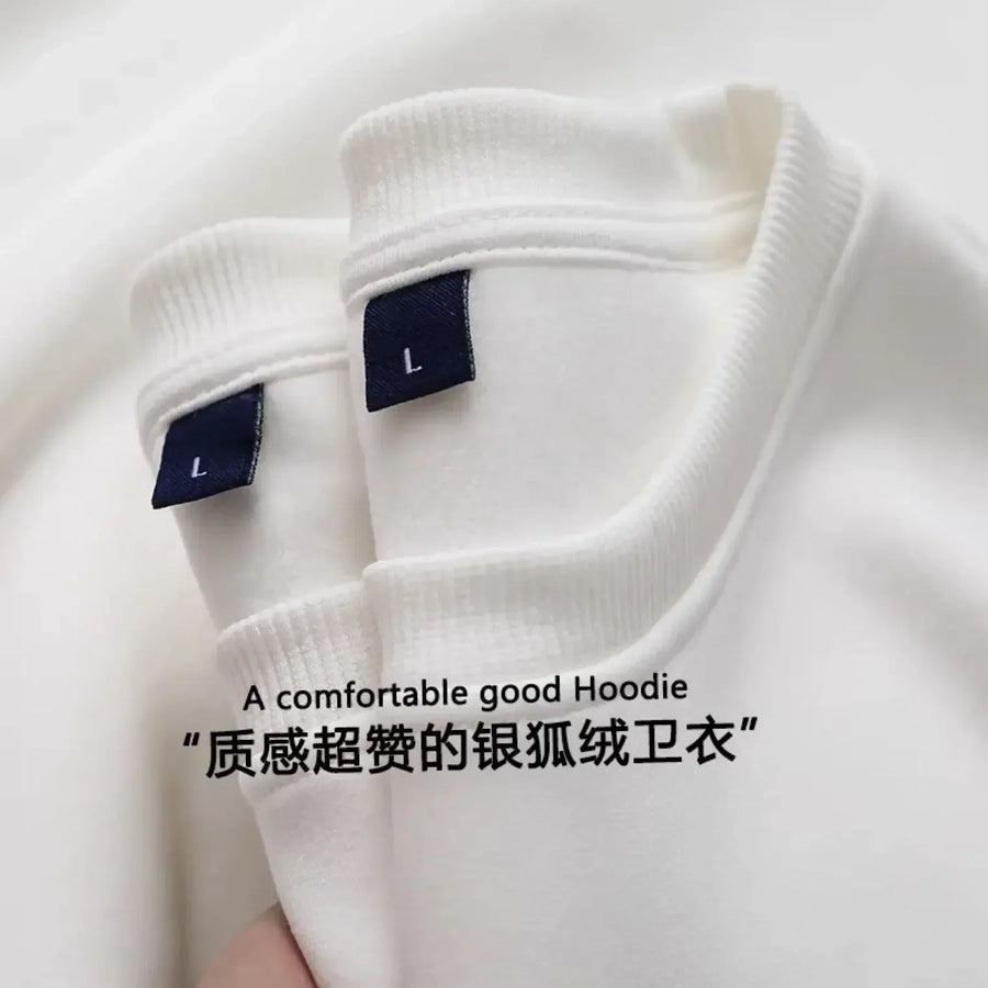 Unisex sweatshirt met lange mouwen, zachte binnenvoering, ronde hals en geribde boorden