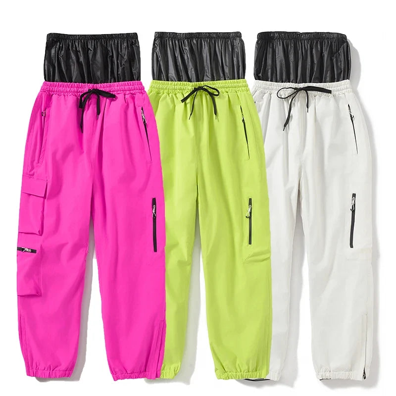 Unisex Cargohose mit elastischem Bund – Schwarz, Pink, Grün, Weiß