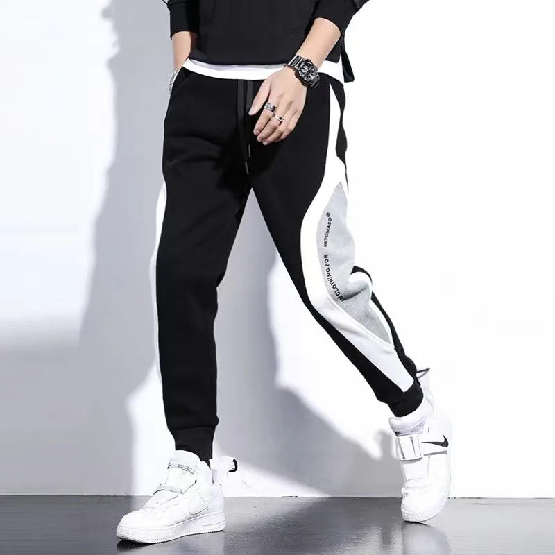 Herren Jogginghose Sporthose mit Kontrasteinsätzen
