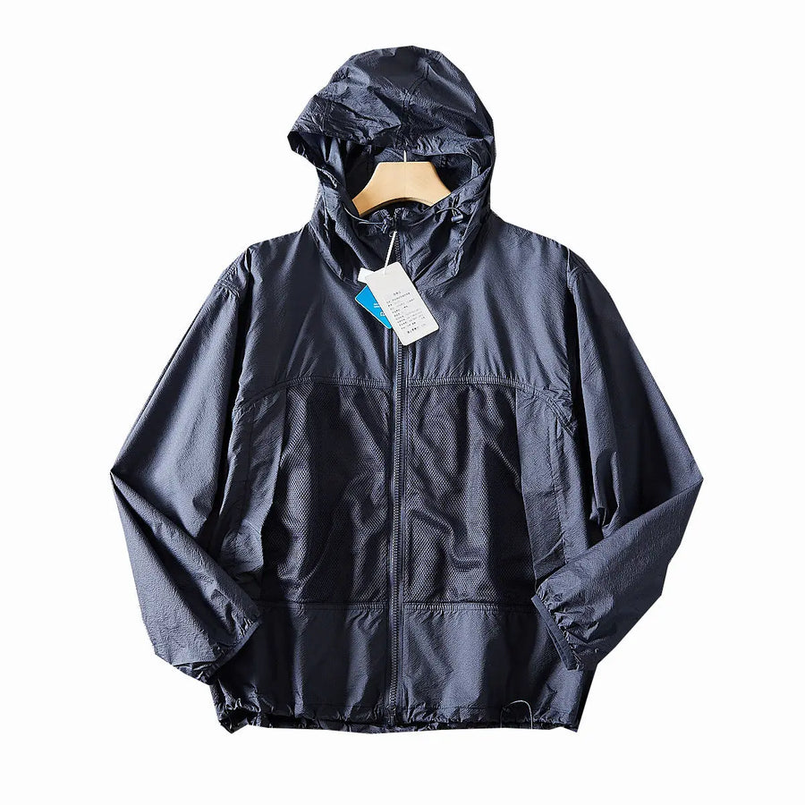 Unisex Kapuzenjacke leicht mit Reißverschluss und Netzeinsätzen