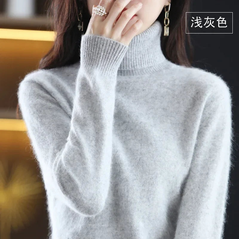 Damen Rollkragenpullover Langarm Strickpullover Weiches Material