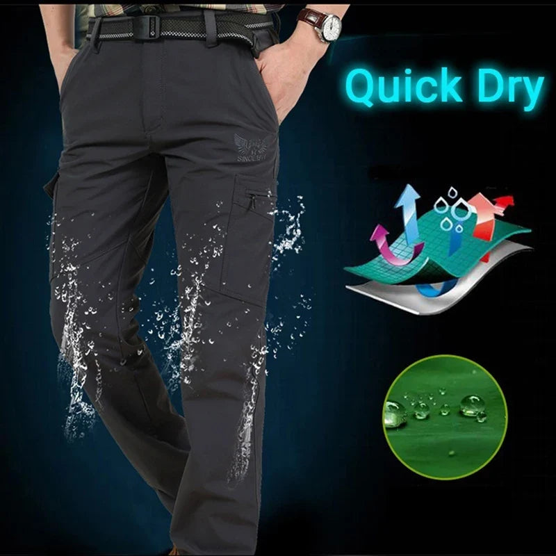 Herren Cargo-Hose mit mehreren Taschen, elastischem Bund
