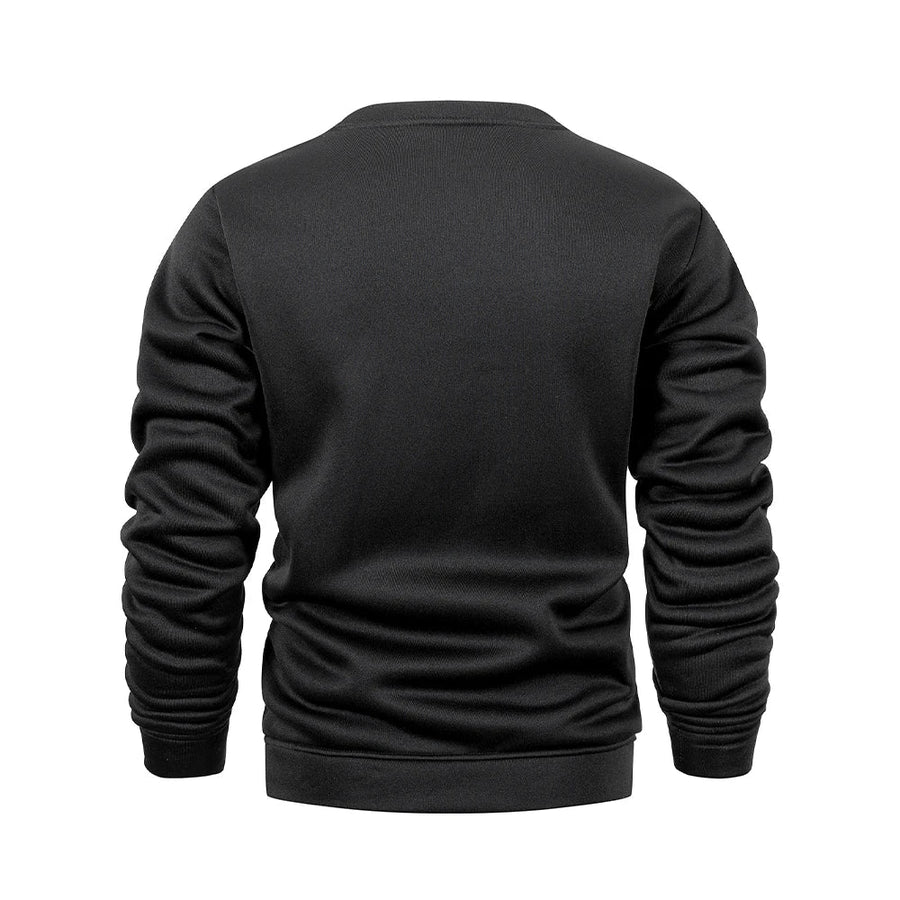 Heren casual trui met ronde hals, lange mouwen en gemêleerde look