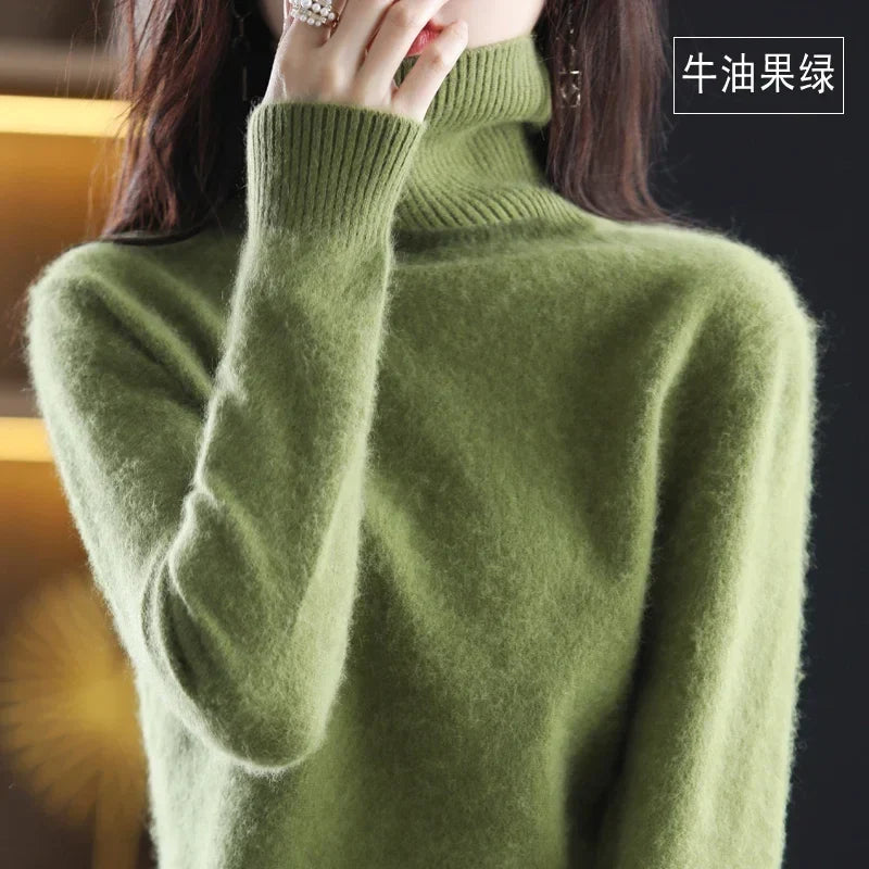 Damen Rollkragenpullover Langarm Strickpullover Weiches Material