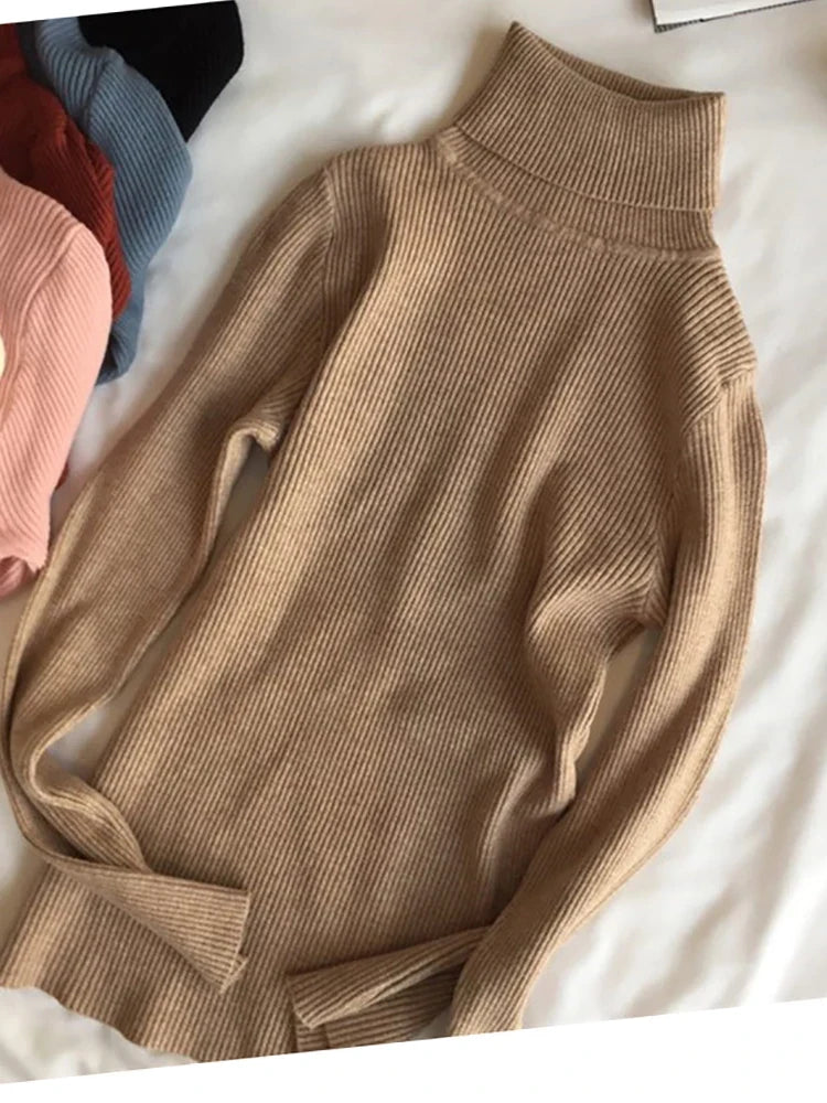 Dames coltrui van ribbreisel met lange mouwen - aansluitend, veel kleuren