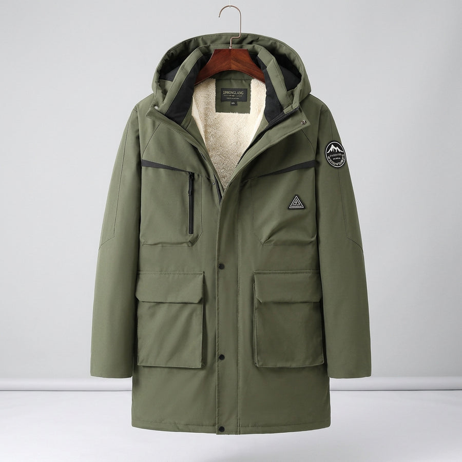 Herren Winterjacke mit Kapuze Gefüttert Parka Warm