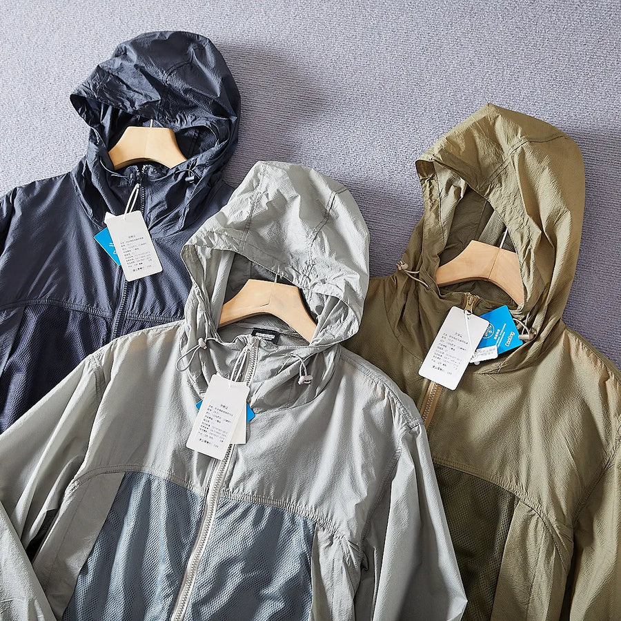 Unisex Kapuzenjacke leicht mit Reißverschluss und Netzeinsätzen