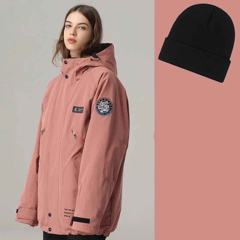 Unisex winterskijas met capuchon en ritssluiting - winddichte snowboardjas