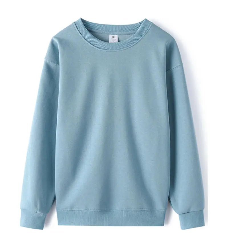 Unisex Basic Rundhals Sweatshirt Langarm Einfarbig