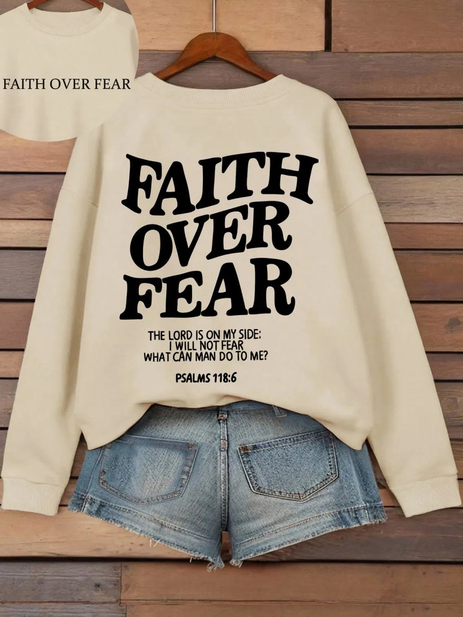Hoodie met capuchon & tekstprint op de achterkant, lange mouwen, casual trui
