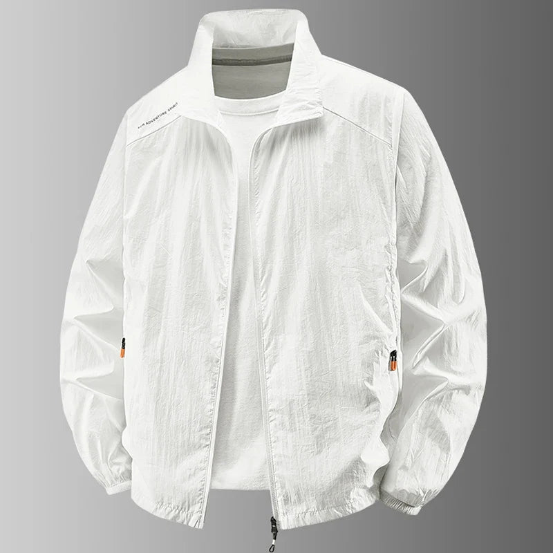 Leichte Herren Windjacke Stehkragen Reißverschluss Jacke Freizeit Outdoor