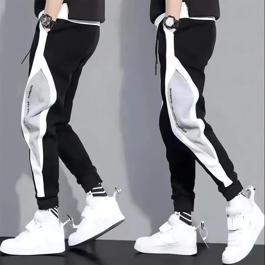 Herren Jogginghose Sporthose mit Kontrasteinsätzen
