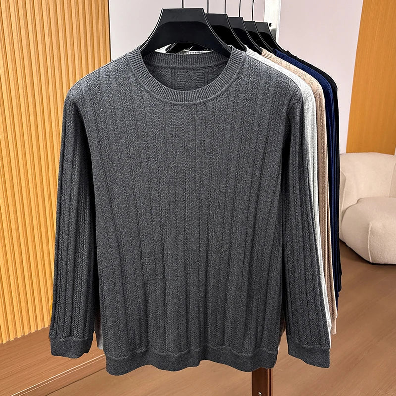 Unisex shirt met lange mouwen, ronde hals, fijngebreid, met patroon