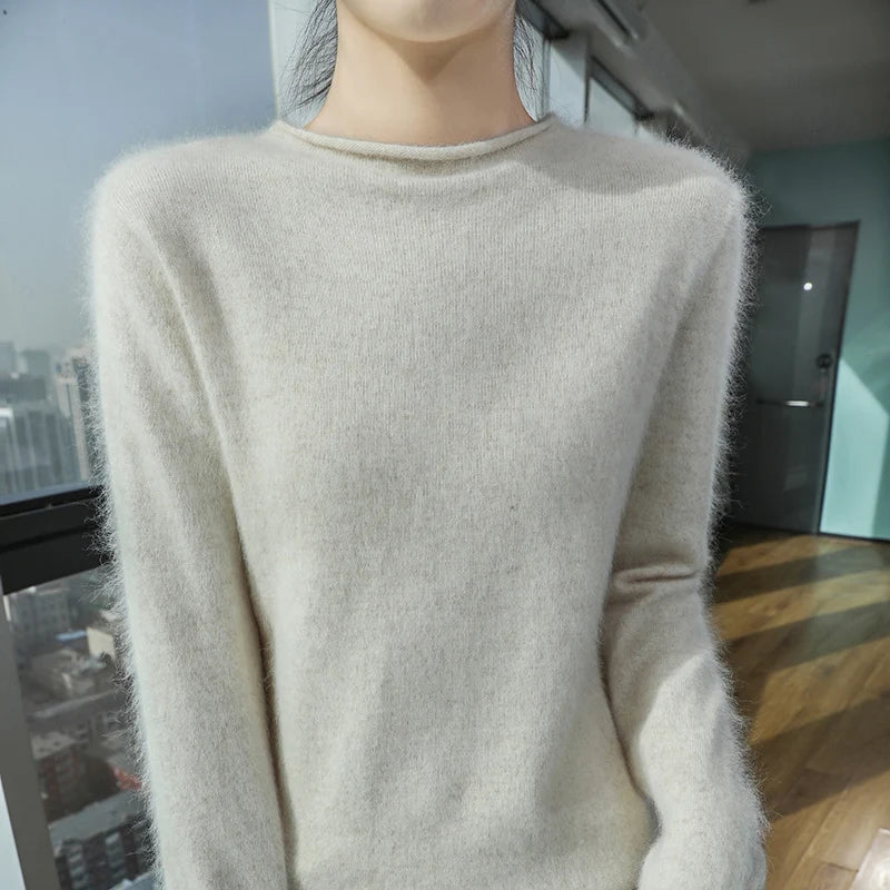 Damen Pullover Rundhals Langarm Weiches Material