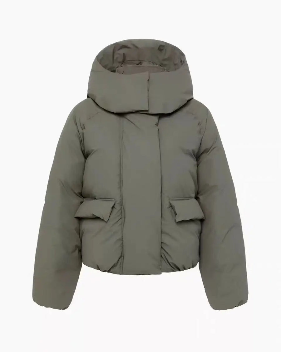 Kurze Steppjacke mit Kapuze für Damen