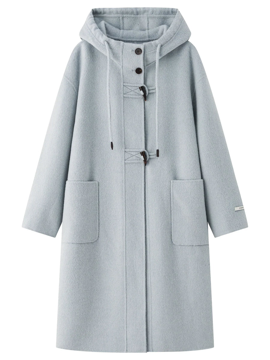 Damen Dufflecoat mit Kapuze und Knebelverschlüssen
